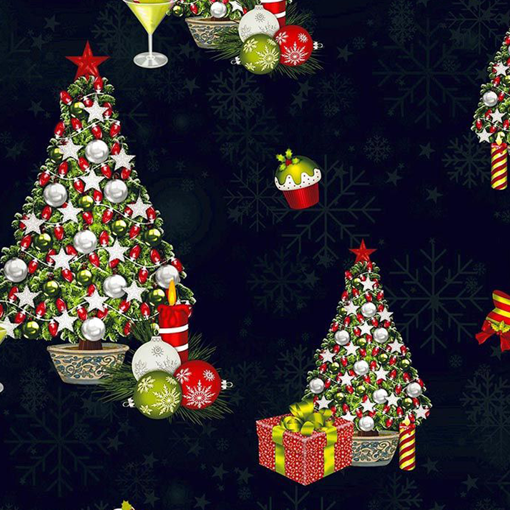 44" Wide 100% Cotton No Stretch Quilting Fabric-Printed Designs for Sewing, Clothing, Crafts, Accessories, Home Decor, and DIY Projects (Quilting Fabric-Christmas Collection)