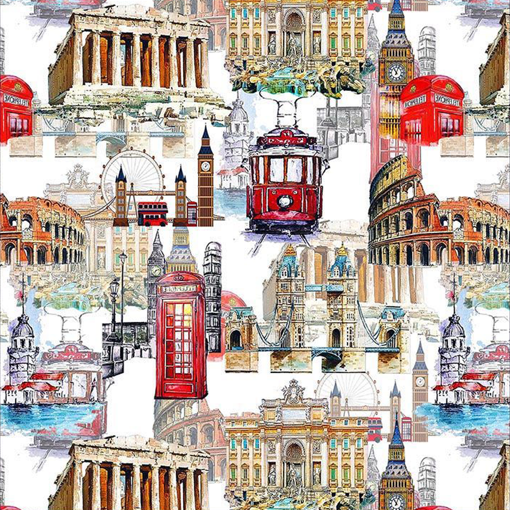 44" Wide 100% Cotton No Stretch Quilting Fabric-Printed Designs for Sewing, Clothing, Crafts, Accessories, Home Decor,  and DIY Projects (Quilting Fabric- Europe Collection)