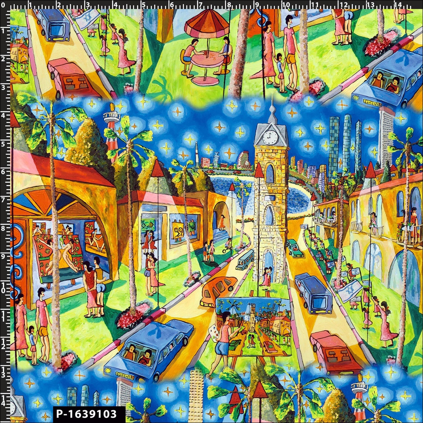 44" Wide 100% Cotton No Stretch Quilting Fabric-Printed Designs for Sewing, Clothing, Crafts, Accessories, Home Decor,  and DIY Projects (Quilting Fabric- City Scape Collection)