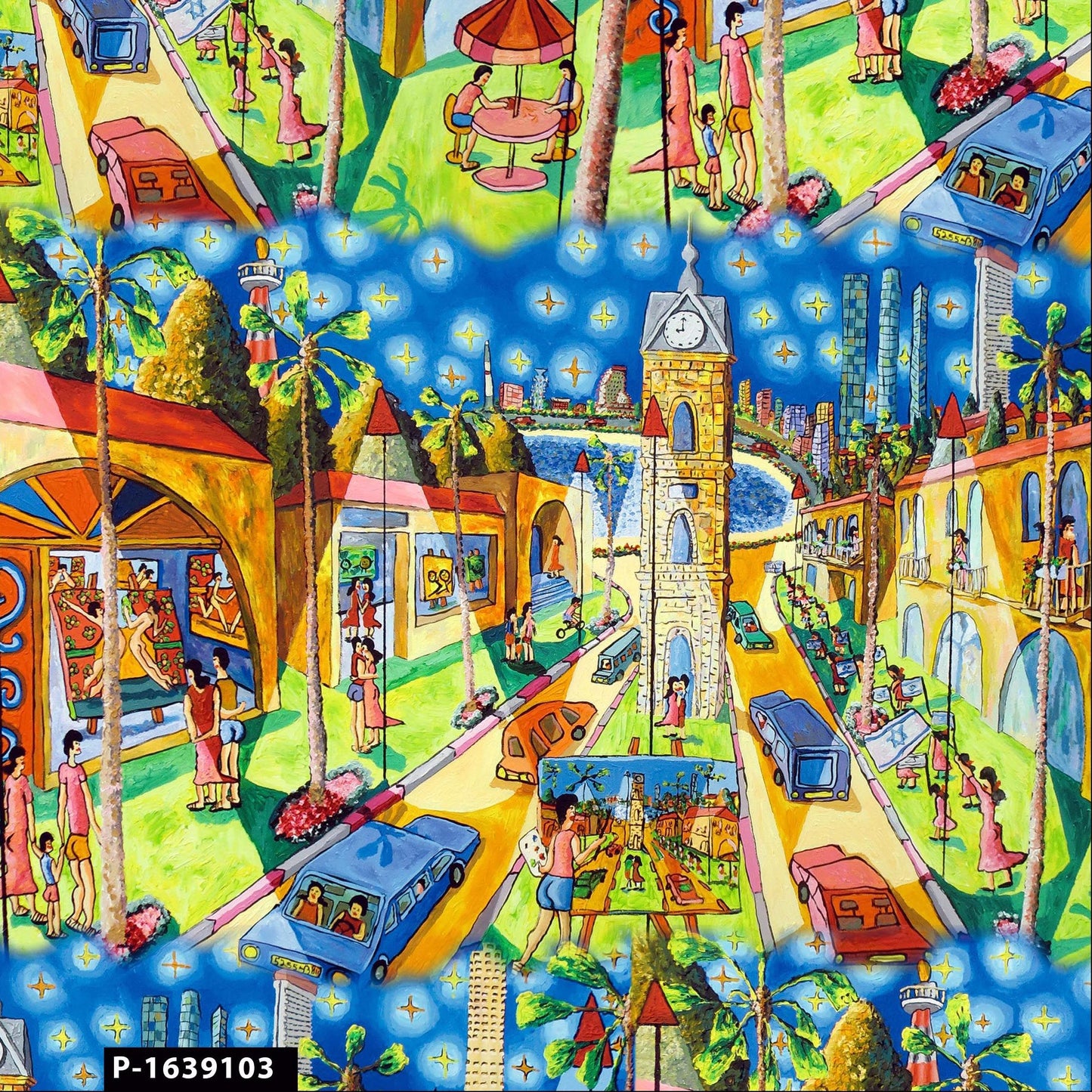 44" Wide 100% Cotton No Stretch Quilting Fabric-Printed Designs for Sewing, Clothing, Crafts, Accessories, Home Decor, and DIY Projects (Quilting Fabric- City Scape Collection)