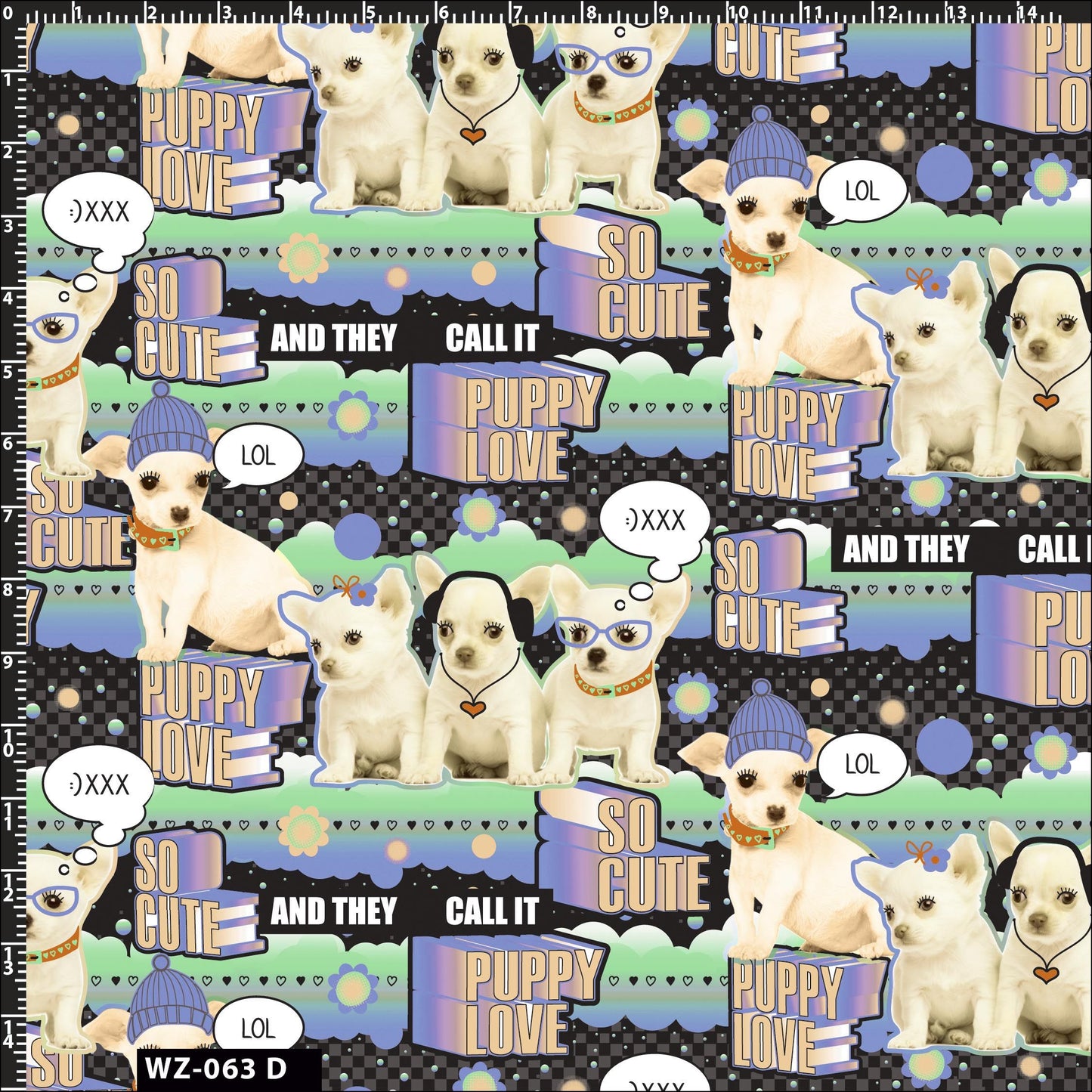 44" Wide 100% Cotton No Stretch Quilting Fabric-Printed Designs for Sewing, Clothing, Crafts, Accessories, Home Decor,  and DIY Projects (Quilting Fabric- Dog Collection)