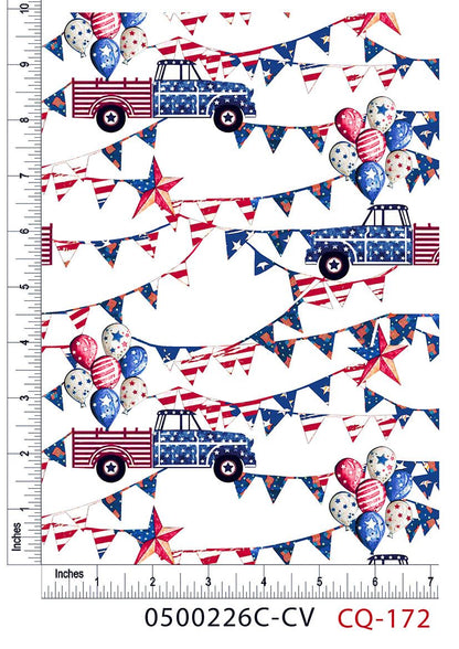 44" Wide 100% Cotton No Stretch Quilting Fabric-Printed Designs for Sewing, Clothing, Crafts, Accessories, Home Decor,  and DIY Projects (Quilting Fabric- Patriotic Collection)