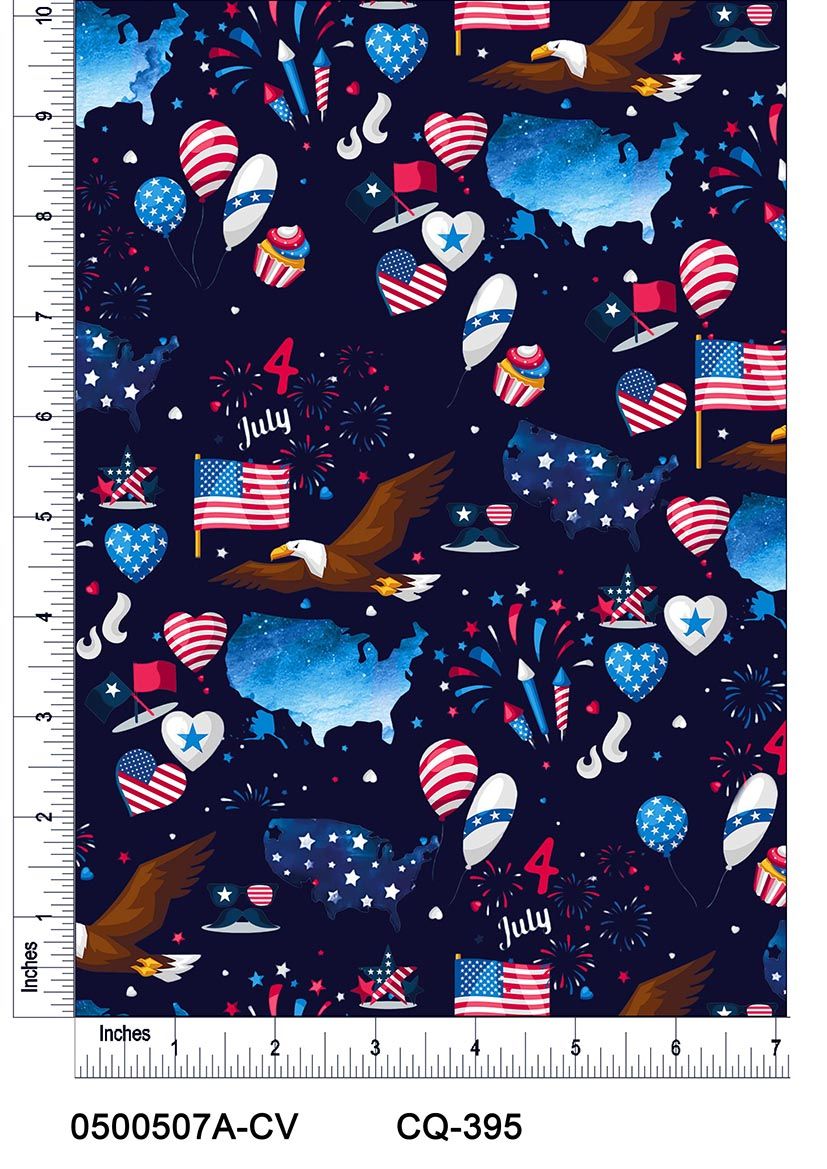 44" Wide 100% Cotton No Stretch Quilting Fabric-Printed Designs for Sewing, Clothing, Crafts, Accessories, Home Decor,  and DIY Projects (Quilting Fabric- Patriotic Collection)