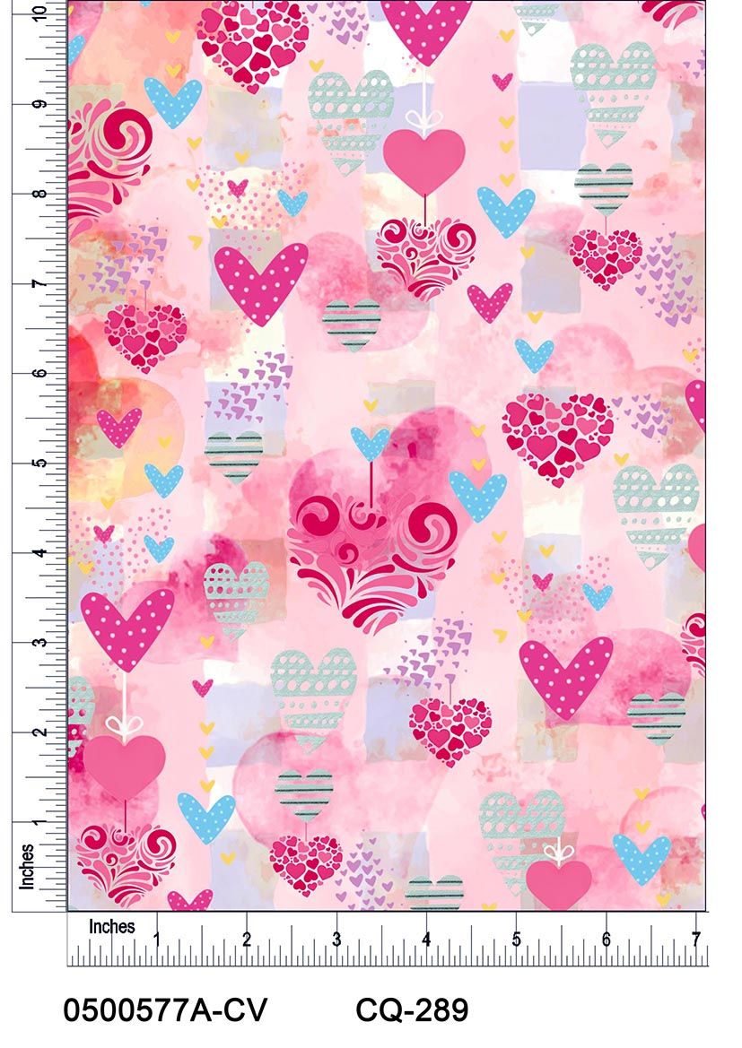 44" Wide 100% Cotton No Stretch Quilting Fabric-Printed Designs for Sewing, Clothing, Crafts, Accessories, Home Decor,  and DIY Projects (Quilting Fabric- Valentine Collection)