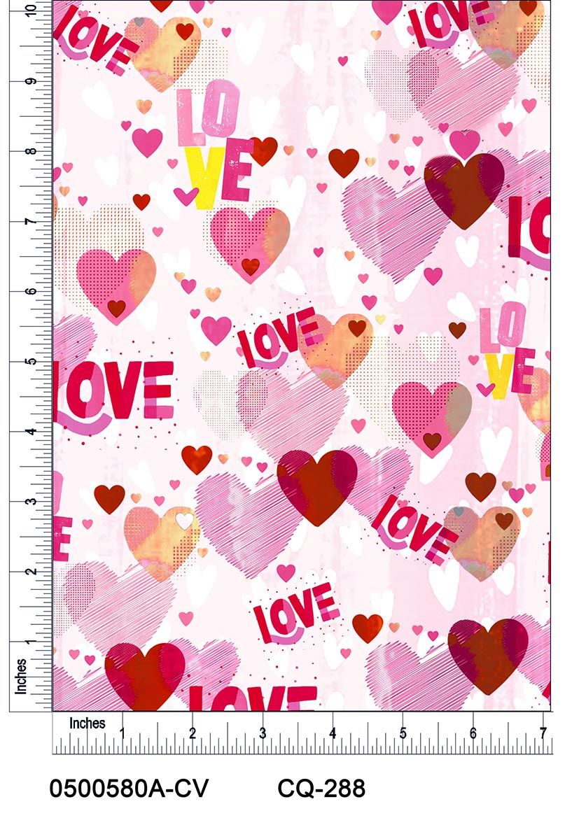 44" Wide 100% Cotton No Stretch Quilting Fabric-Printed Designs for Sewing, Clothing, Crafts, Accessories, Home Decor,  and DIY Projects (Quilting Fabric- Valentine Collection)