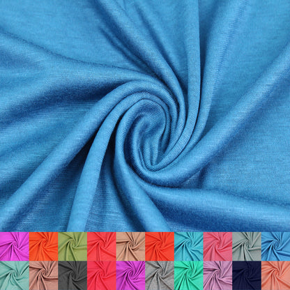 Multicolor Apparel, Loungewear, Scarves & Accessories Fabric By The Yard (130 GSM) - 60" 100% Rayon Jersey Knit, Lightweight, 2-Way Stretch, Soft & Breathable - SKU 13237