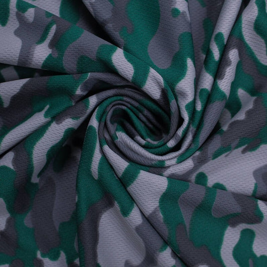Camouflage Dimple Mesh Poly Stretch Sports Knit Fabric by the Yard - Style 2009