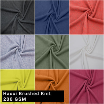 60" Wide Poly Rayon Spandex Hacci Brushed Knit Fabric by The Yard - 200GSM, Medium Weight - Soft & Breathable, 4-Way Stretch - Draperies, Apparel & DIY Projects-(SKU-495)