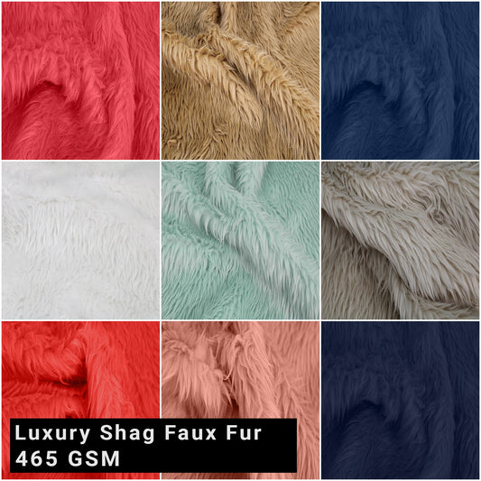 Luxury Shag Faux Fur-Fabric by The Yard-Soft, Shaggy Mohair for Sewing, Costumes, Rugs, Apparel, Decorations, Sofa Covers, Upholstery, Home and DIY Projects- (SKU-5009)