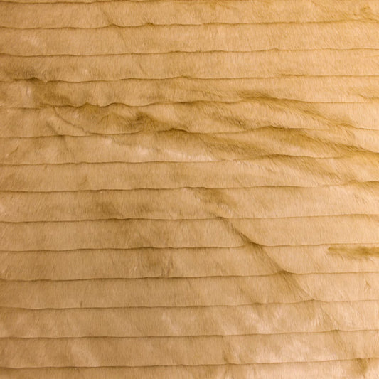 Camel Fancy Cuddle Groove Faux Fur Fabric by the yard for costume, throws, home furnishing, photo props - 1 Yard Style 5032
