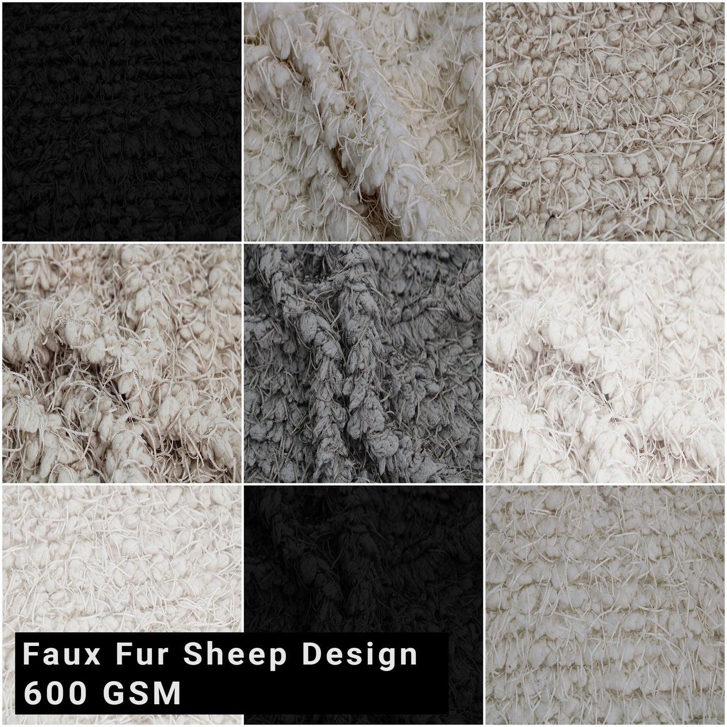 Faux Fur Sheep Design-Fabric by The Yard-Shaggy Mohair-for Sewing, Costumes, Apparel, Decorations, Rugs, Throw Pillow Covers, Beddings, Upholstery, Home and DIY - (SKU-5051)