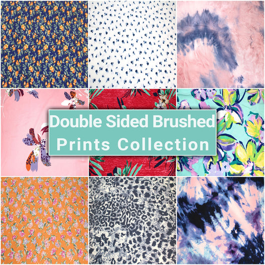 Multicolor Printed  for Apparel, Activewear, Accessories, Scarves & Crafts Fabric by the Yard -180 GSM, 59" Wide DTY Double-Sided Brushed, Lightweight, Stretchy & Breathable for Apparel, Activewear, Accessories, Scarves & Crafts - SKU 668