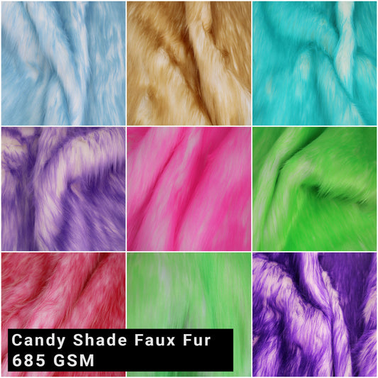 Candy Shade Faux Fur-Christmas Fuzzy-Fabric by The Yard-Fluffy, Soft, Shaggy Mohair-for Sewing, Costumes, Plush Toys, Apparel, Decoration, Gnome Beard Miniature - (SKU-6714)