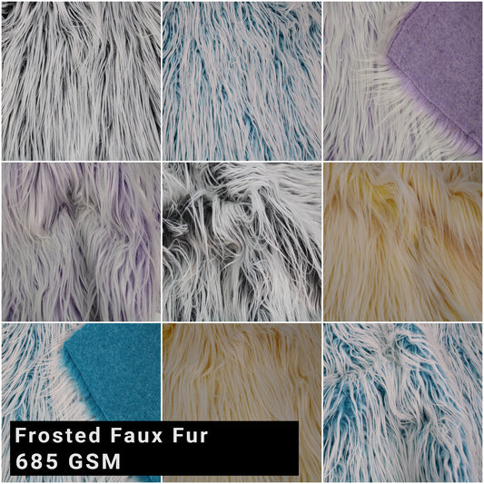 Frosted Faux Fur-Fabric by The Yard-Fluffy, Shaggy Mohair-for Sewing, Costumes, Plush Toys, Dolls, Decoration, Apparel, Clothing, Rugs, Gnome Beard Miniature - (SKU-6749)