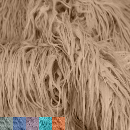 Mongolian Sheep Wool Faux Fur-Fabric by The Yard-Shaggy Mohair-for Sewing, Costumes, Pillows, Rugs, Apparel, Clothing, Decorations, Upholstery, Home DIY Project - (SKU-6756)