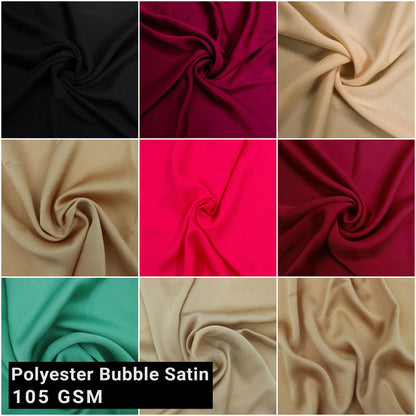 Multicolor for Clothing, Sewing, and Craft Projects Fabric by the Yard - 105 GSM, Solid 59" Polyester Bubble Satin - Soft Material - SKU 701