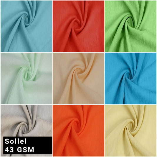 57/58" Sollel Fabric by the Yard- Light-weight 43gsm - (Style #716)