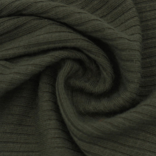 58" Solid Color Polyester Rayon Spandex 4x2 Rib Knit  Stretch Fabric 250gsm - by the Yard - (SKU-753)