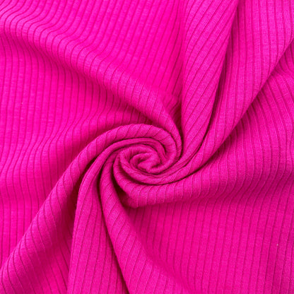 58" Solid Color Polyester Rayon Spandex 4x2 Rib Knit  Stretch Fabric 250gsm - by the Yard - (SKU-753)