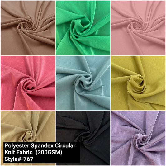 Ice Tropical 60" Solid Color Polyester Spandex Circular Knit Fabric - 200gsm by the Yard (SKU-767)