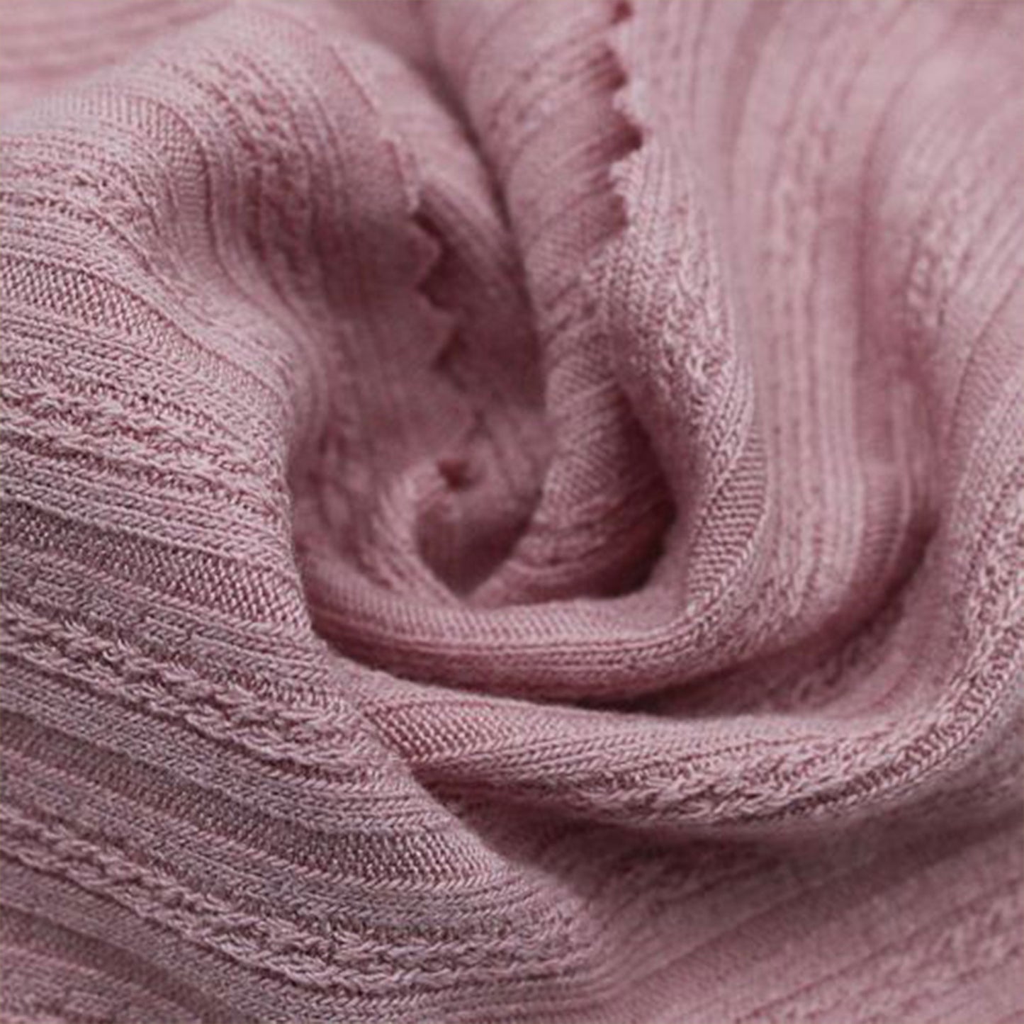 60" Width Solid Color Rayon Spandex Pointelle Rib Knit Fabric by the Yard  - (SKU-773)