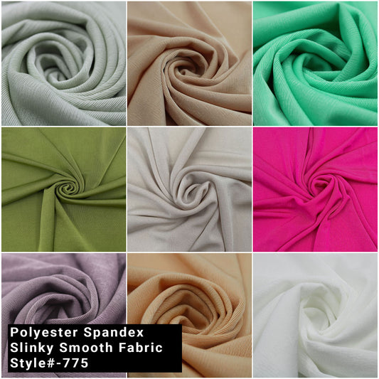 58" Width Solid Color Polyester Spandex Slinky Smooth Fabric by the Yard - (SKU-775)