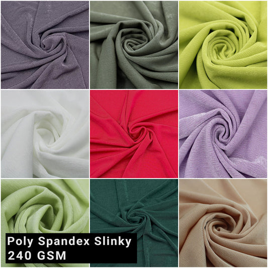 58" Width Solid Color Polyester Spandex Slinky Smooth Fabric by the Yard - (SKU-775)