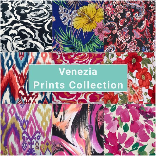 Multicolor Printed for Apparel, Activewear, Leggings, Decorations, Headband & DIY Fabric by the Yard- 200 GSM, 60" Wide Venezia Poly Spandex, Medium Weight, 2-Way Stretch, Soft & Breathable  - SKU 800