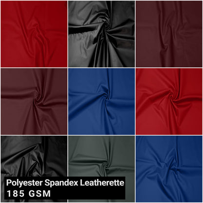 58" Wide Polyester Spandex Leatherette Fabric by The Yard-185GSM, Lightweight - Anti Wrinkle & 4-Way Stretch Best for Skirts,Jackets, Clothing, Upholstery & DIY- (SKU-824)