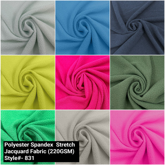 61" Wide Polyester Spandex  Stretch Jacquard Fabric - 220gsm - (SKU-831)