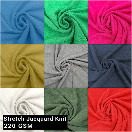 61" Wide Polyester Spandex Stretch Jacquard Fabric - 220gsm - (SKU-831)