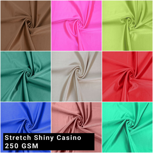 Stretch Shiny Casino 59" Wide Polyester Spandex Fabric by the Yard - best for Apparel, Activewear, Accessories, Headbands, Drapery, Home Decor and DIY Projects -(SKU-842)