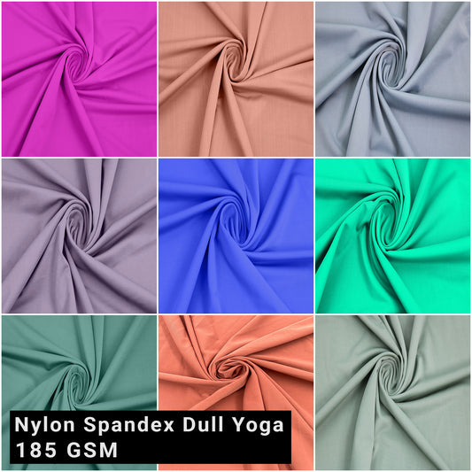 62" Wide Stretch Nylon Spandex Dull Yoga Fabric by the Yard -185GSM, Medium Weight, Breathable, 4-Way Stretch Fabric for Apparel, Activewear, Sports, Yoga & DIY - (SKU-851)