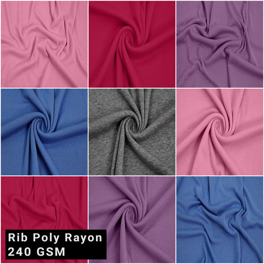 54" Wide Rib Poly Rayon, 240 GSM (SKU-871)