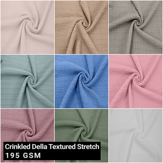 60" Wide-Polyester Spandex-Crinkled Della Textured Stretch Fabric by The Yard-for Apparel, Accessories, Headbands, Drapery, Decorations, and DIY Projects (SKU-878)