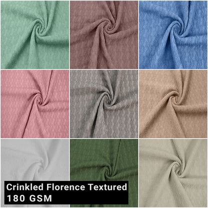 60" Wide-Crinkled Florence Textured-Polyester Spandex Stretch Fabric by The Yard-for Apparel, Accessories, Headbands, Drapery, Decorations, and DIY Projects (SKU-881)