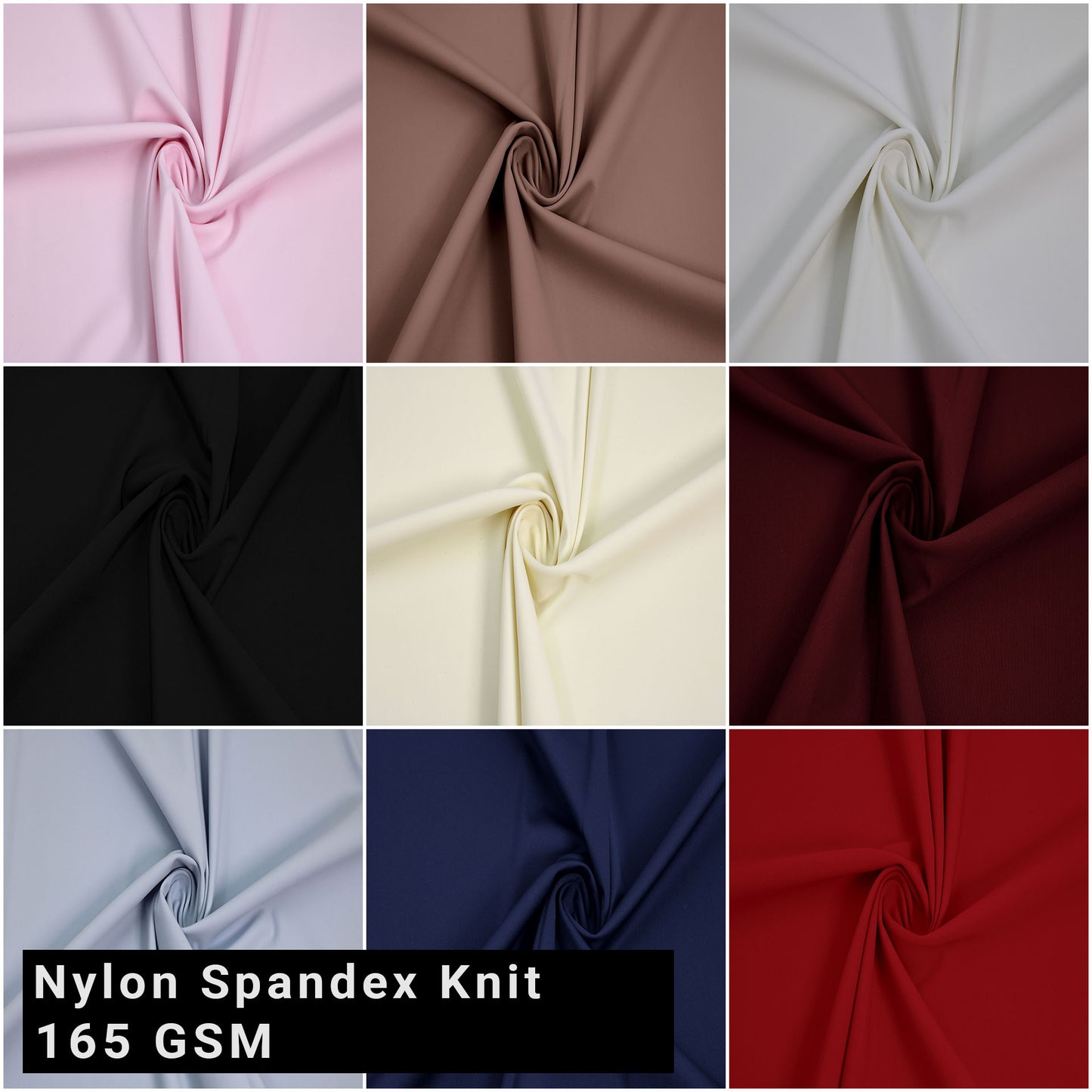 59" Wide Nylon Spandex Knit Fabric by the Yard - 165 GSM, Medium Weight, 4-Way Stretch, Soft - Apparel, Dresses, Swimwear, Athleticwear, Accessories & DIY(SKU-903)