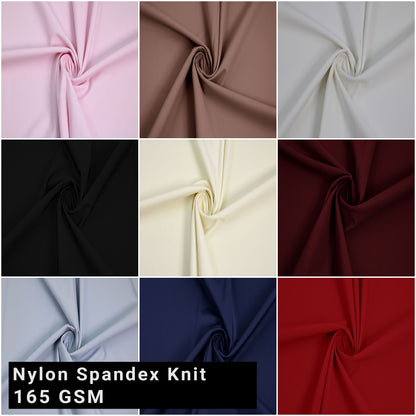 59" Wide Nylon Spandex Knit Fabric by the Yard - 165 GSM, Medium Weight, 4-Way Stretch, Soft - Apparel, Dresses, Swimwear, Athleticwear, Accessories & DIY(SKU-903)