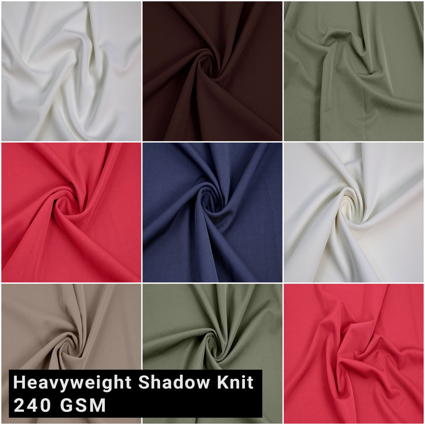 63" Wide Heavyweight Shadow Knit Fabric by the Yard – Poly-Spandex, 240 GSM, 4-Way Stretch - Breathable - Activewear, Costumes, Dresses, Performance Wear & DIY- (SKU-907)