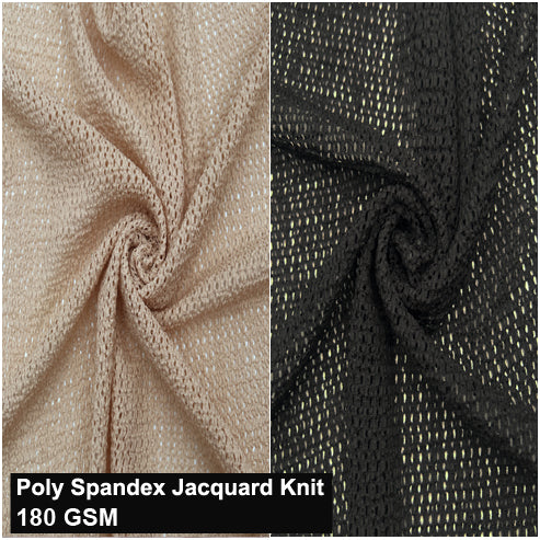 59" Wide Knit Jacquard Fabric by The Yard – 98% Polyester 2% Spandex, 180 GSM – Medium Weight, Slight Stretch Fabric for Dresses, Tops, Skirts & DIY Projects. (SKU-927)