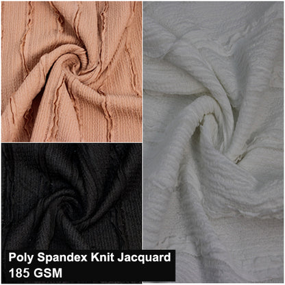 Solid Colors Knit Jacquard Fabric by the Yard – 98% Polyester, 2% Spandex, 185 GSM (SKU-928)