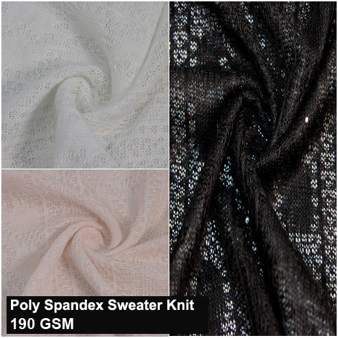 Sweater Knit Fabric – 97% Polyester, 3% Spandex Fabric by the Yard-190 GSM (SKU-932)