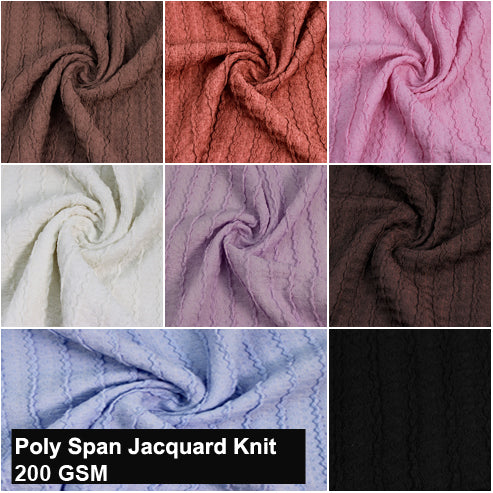 61" Wide Knit Jacquard Fabric by The Yard – 98% Polyester 2% Spandex, 200 GSM – Medium to Heavy Weight, Slight Stretch Fabric for Dresses, Tops, Skirts & DIY Projects. (SKU-950)