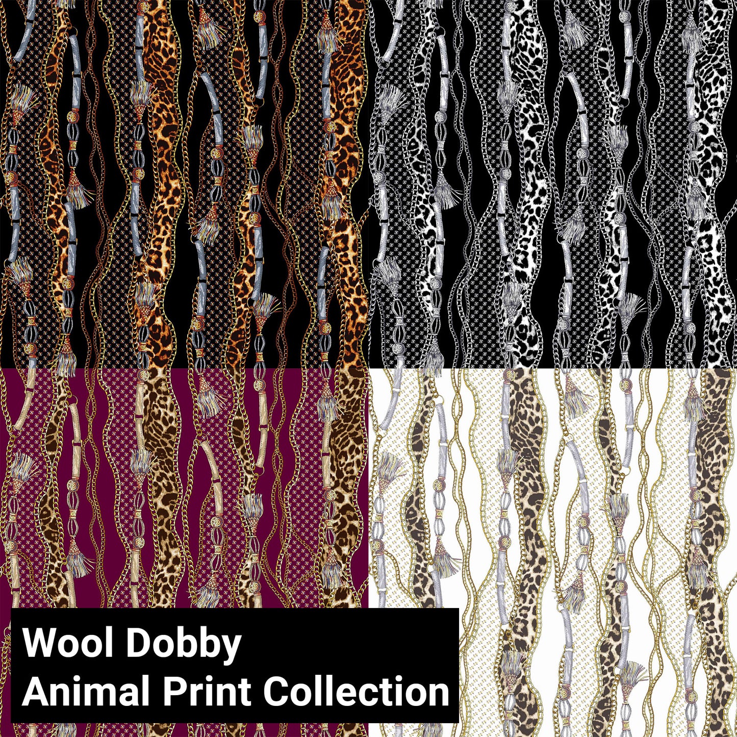 58" Wide Animal SKin Printed 100% Polyester Wool Dobby Hi Multi Chiffon Fabric by the Yard - No Stretch, 120 GSM, Lightweight, Soft & Breezy for Apparel, Accessories & DIY(SKU-504)