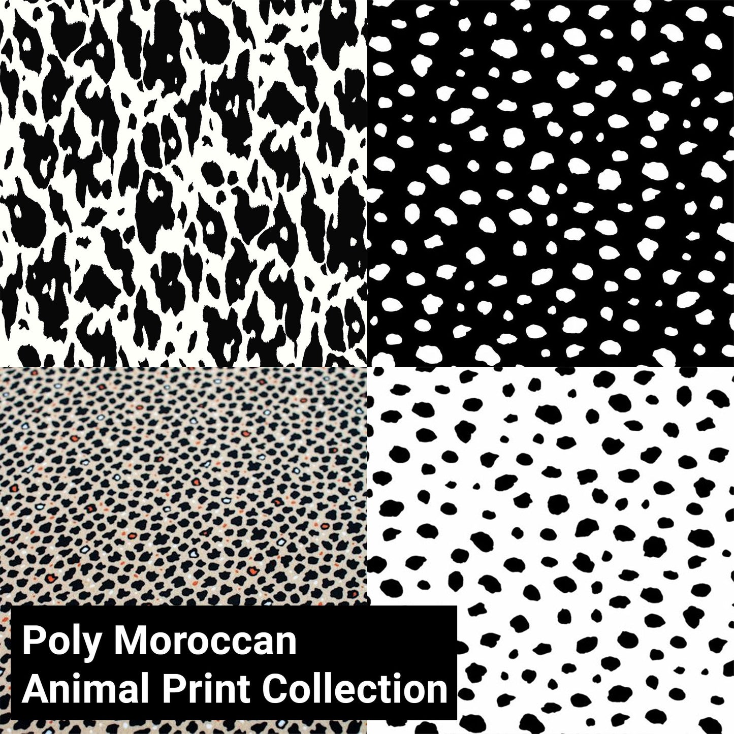 Animal Skin Pattern Printed Poly Moroccan Fabric by the Yard - 120gsm - continuous up to 100 yards (Animal Print Collection)