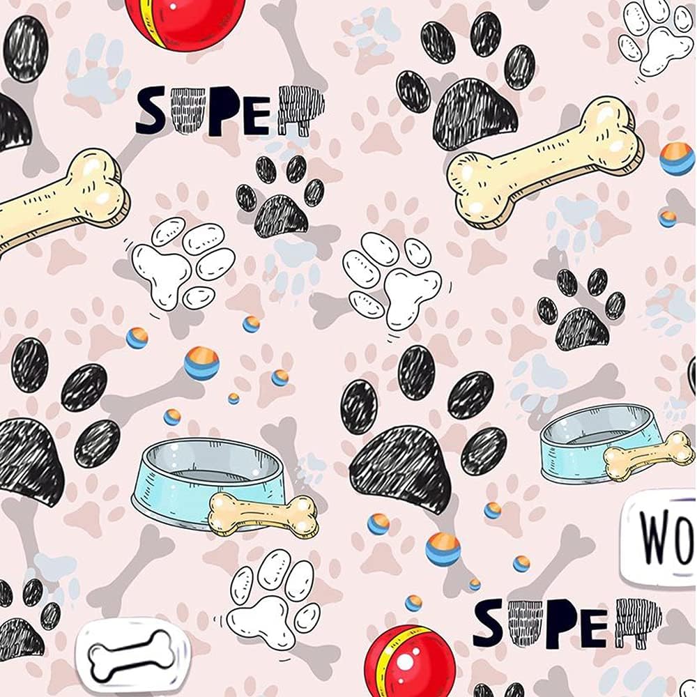 44" Wide 100% Cotton No Stretch Quilting Fabric-Printed Designs for Sewing, Clothing, Crafts, Accessories, Home Decor,  and DIY Projects (Quilting Fabric- Dog Collection)