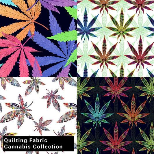 44" Wide 100% Cotton No Stretch Quilting Fabric-Printed Designs for Sewing, Clothing, Crafts, Accessories, Home Decor,  and DIY Projects (Quilting Fabric- Cannabis Collection)