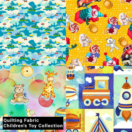 44" Wide 100% Cotton No Stretch Quilting Fabric-Printed Designs for Sewing, Clothing, Crafts, Accessories, Home Decor,  and DIY Projects (Quilting Fabric-Children's Toy Collection)