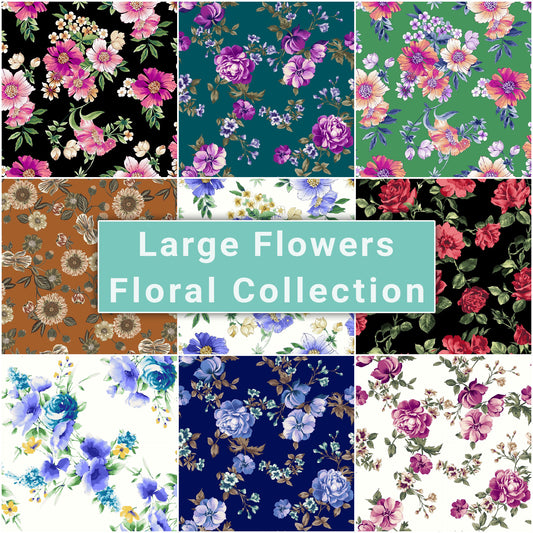 Large Flowers - Floral Fabric Collection