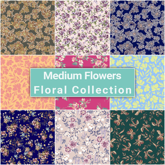 Medium Flowers - Floral Fabric Collection